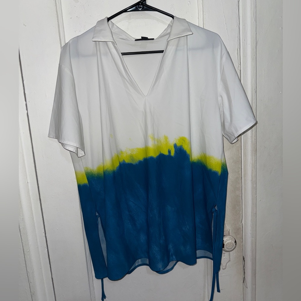 Alfani Stylish White and Blue Women's Top/sz M